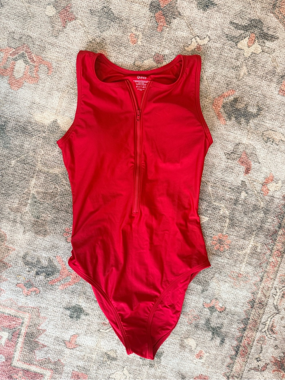 Quince Bright Red Zip-Front One-Piece
